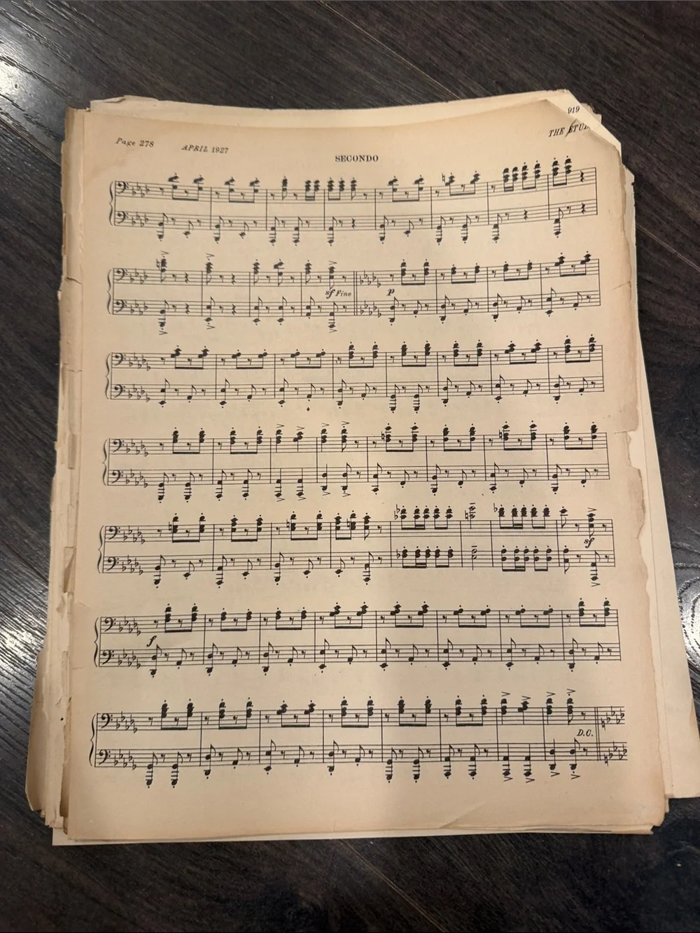 Vintage 'Water Lilies' Sheet Music Wall Art - Cream Decorative Print